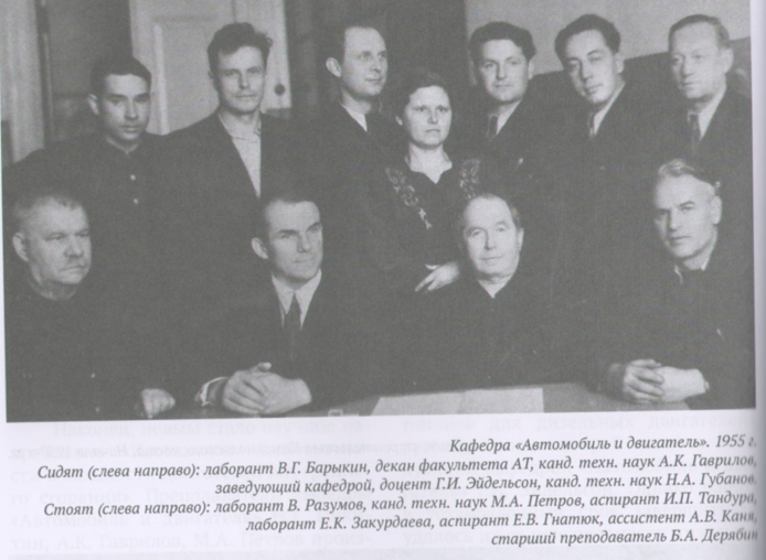 Кафедра Автомобиль и двигатель, 1955