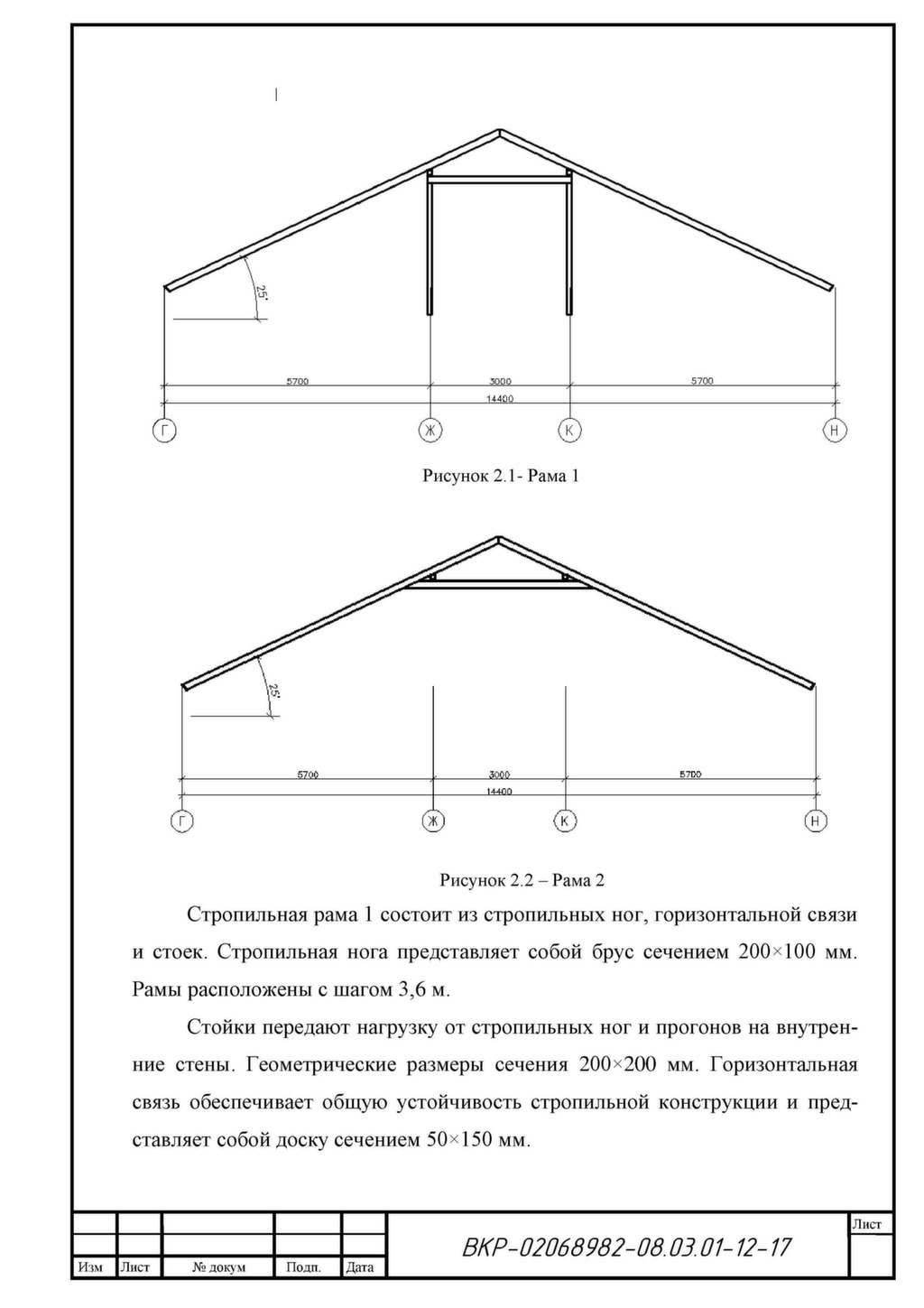 Двухскатная крыша чертеж