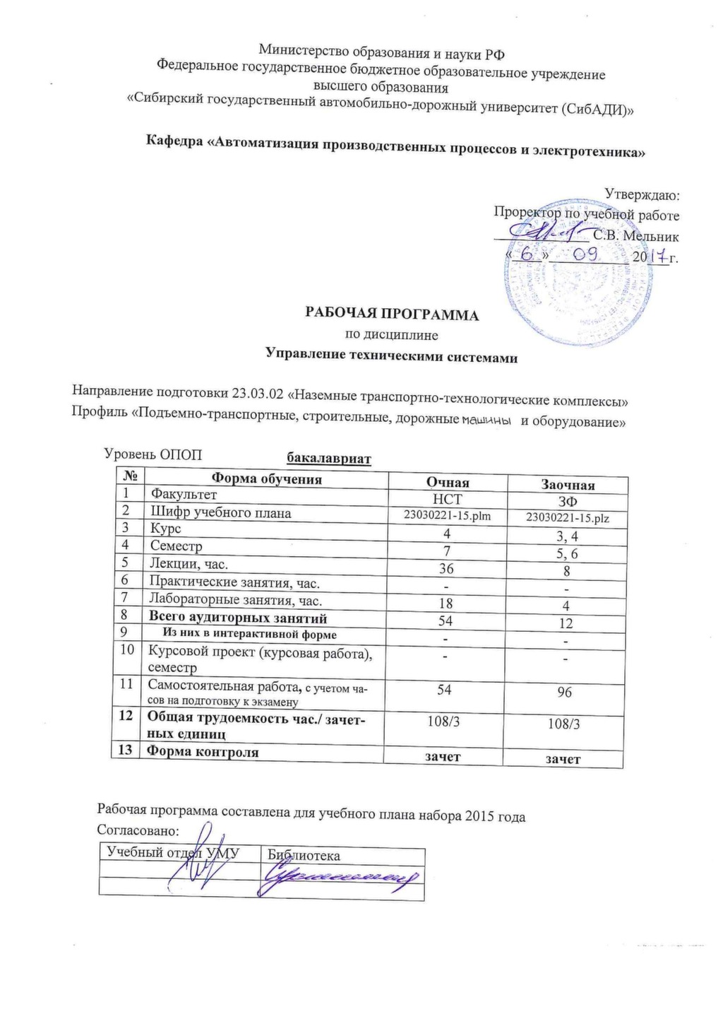 Контрольная работа: Управление техническими системами