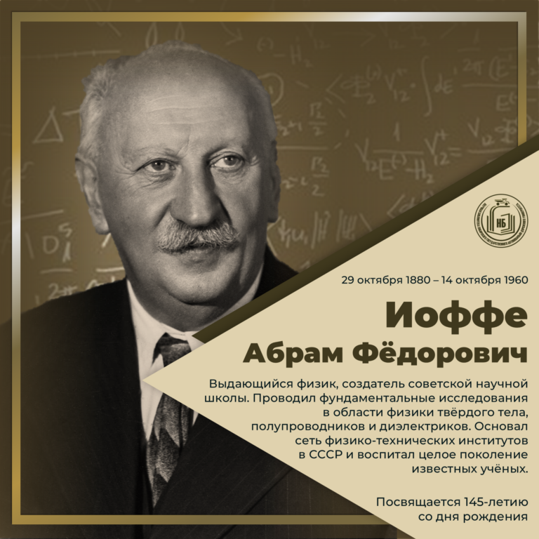 145 лет со дня рождения А. Ф. Иоффе